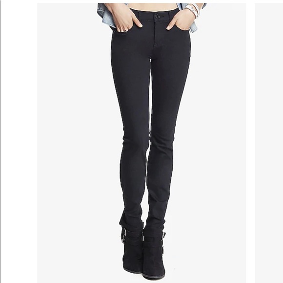 Express Mid Rise Skinny Black Jean